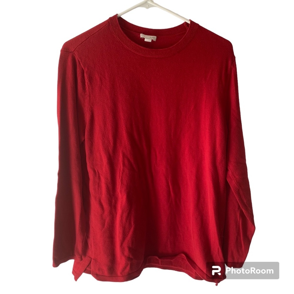 J. Jill Sweater in red scoop neck SZ. L. NWOT